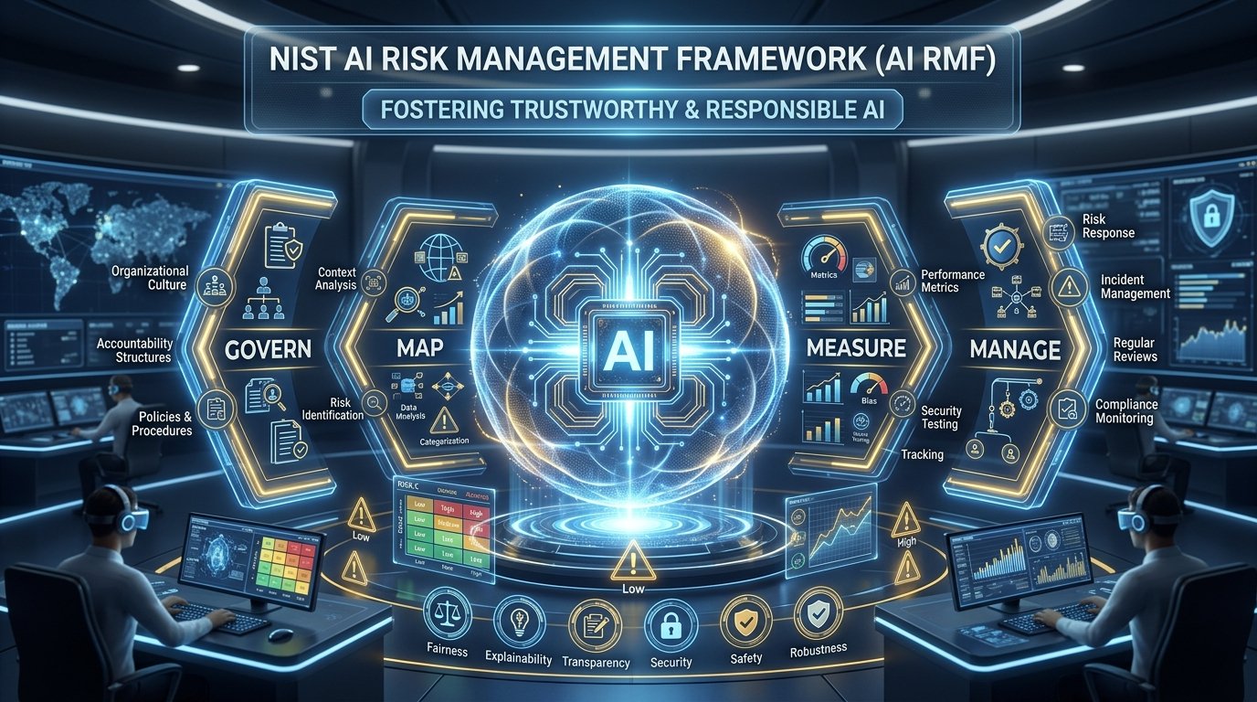 ركائز إطار NIST AI RMF لإدارة مخاطر وحوكمة الذكاء الاصطناعي